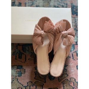 Loeffler Randall Pleated Bow Knot Emilia Sandals Size 8